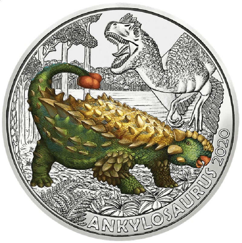 3 Euro Rakúsko 2020 - Ankylosaurus magniventris (UNC)