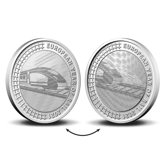 5 Euro Belgicko 2021 - Rok železnice (BU karta)