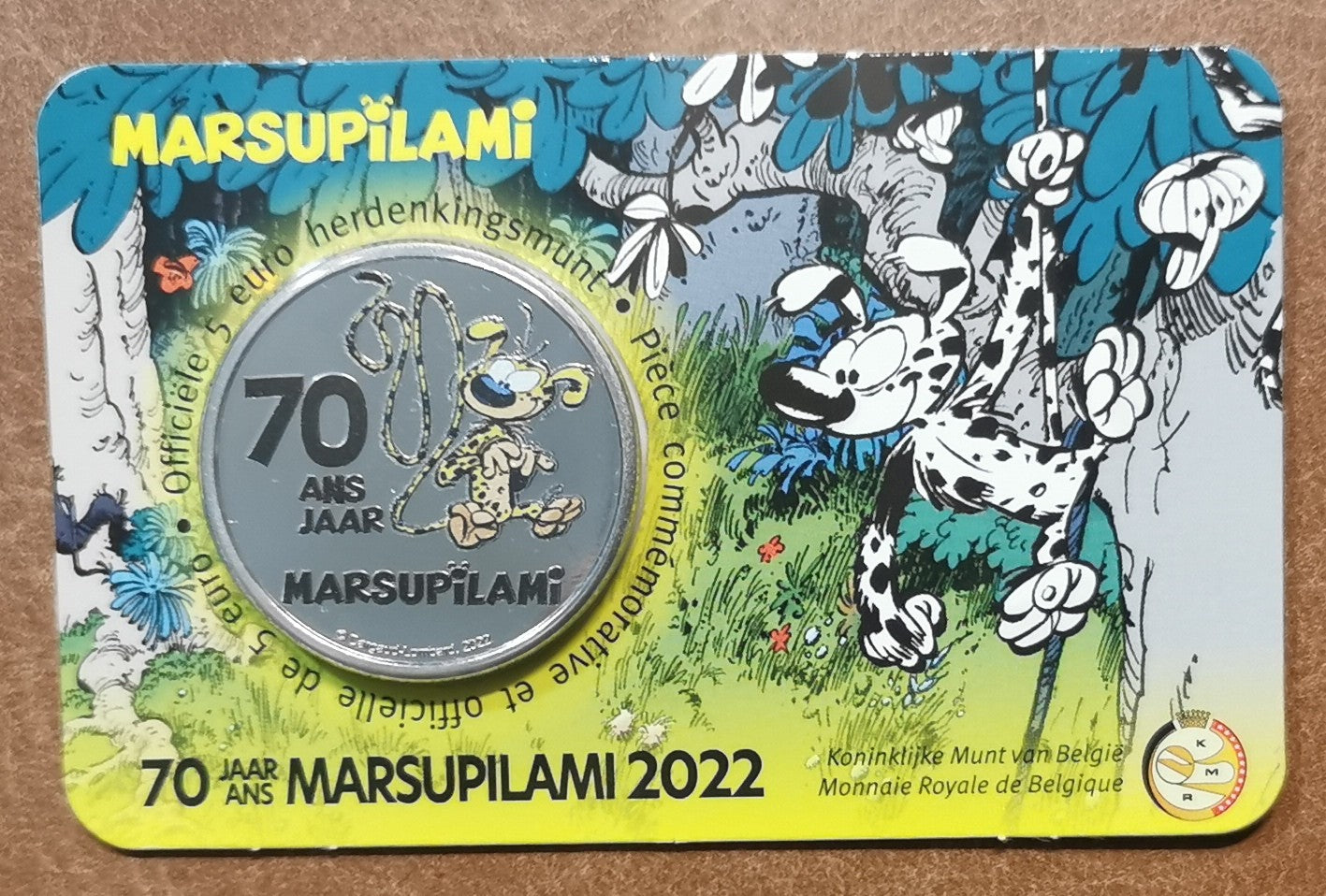 5 Euro Belgicko 2022 Marsupilami color (BU karta)