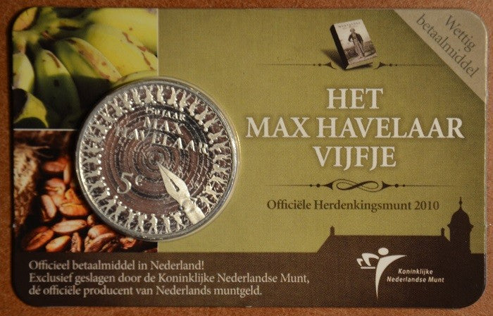 5 Euro Holandsko 2010 - 150 rokov Max Havelaar (BU karta)