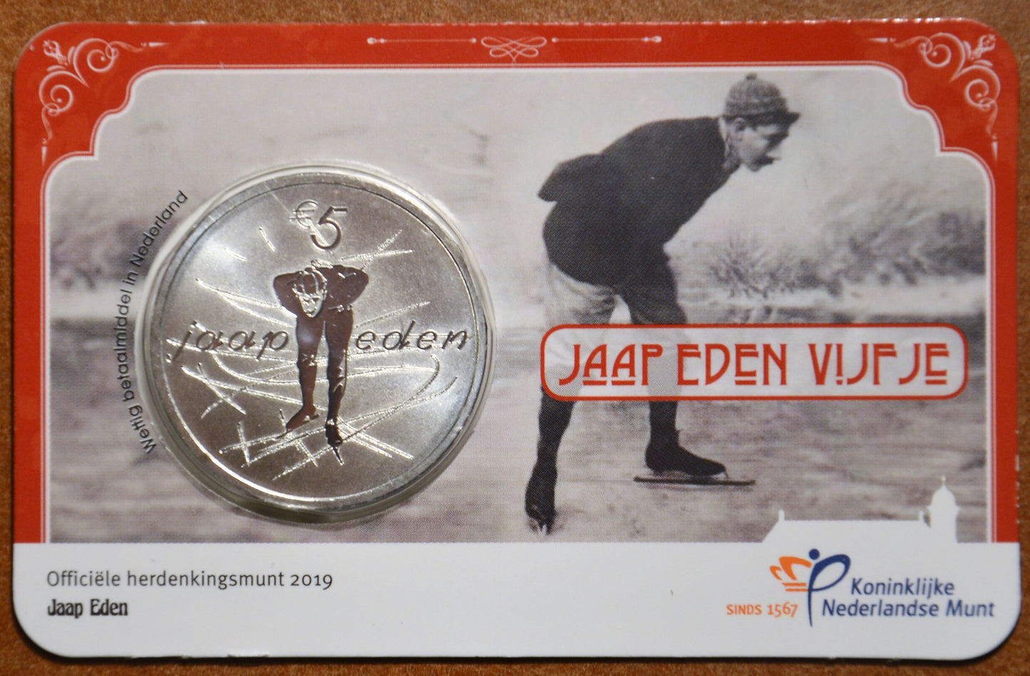 5 Euro Holandsko 2019 - Jaap Eden (UNC)