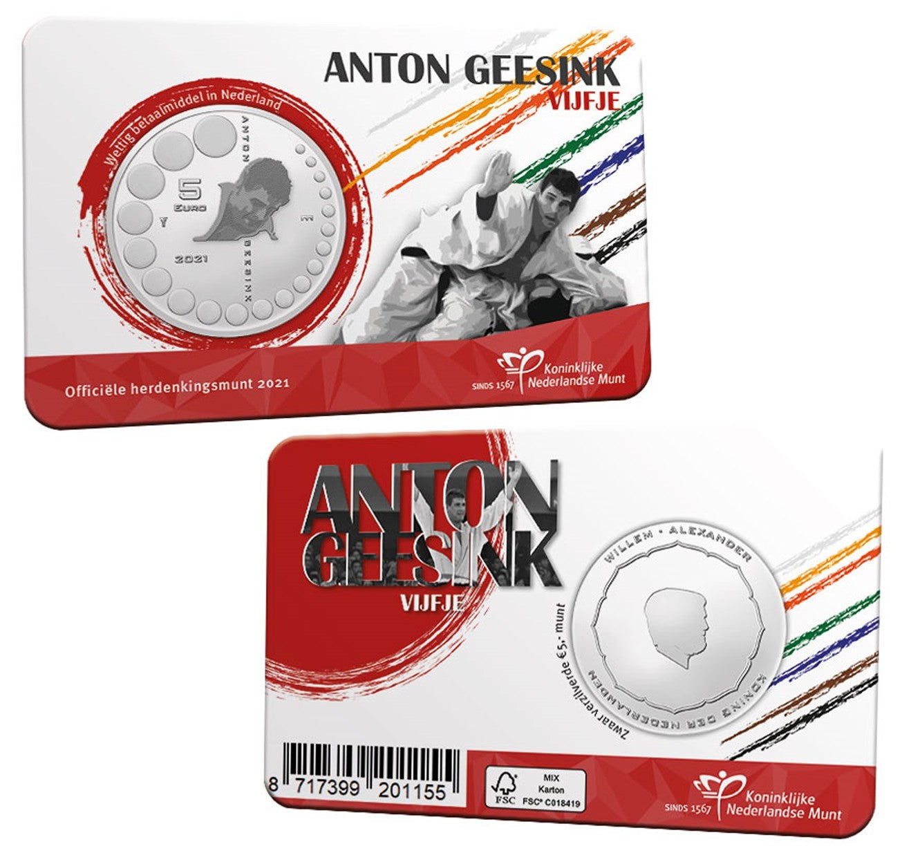 5 Euro Holandsko 2021 - Anton Geesink (UNC)