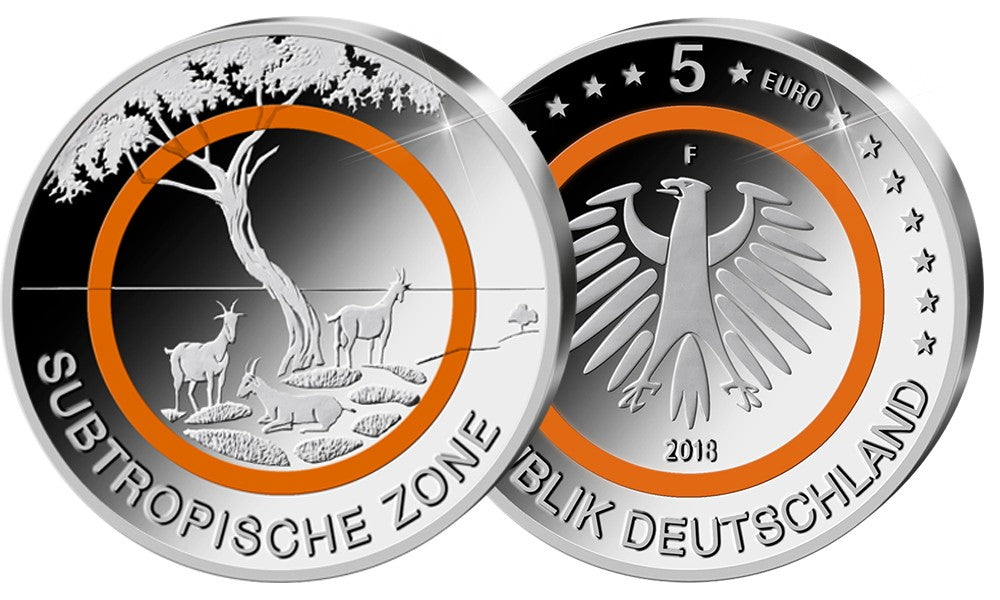 5 Euro Nemecko 2018 "A" Subtropické pásmo (UNC)