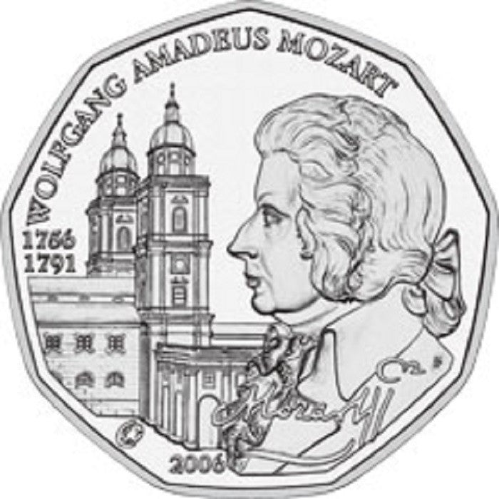 5 Euro Rakúsko 2006 - W. A. Mozart (UNC)