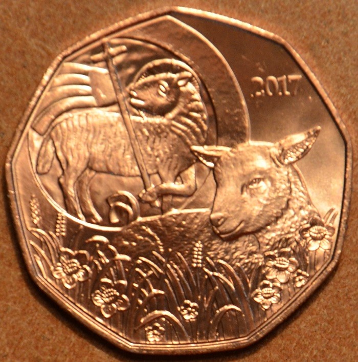 5 Euro Rakúsko 2017 Veľkonočné jahniatko (UNC)