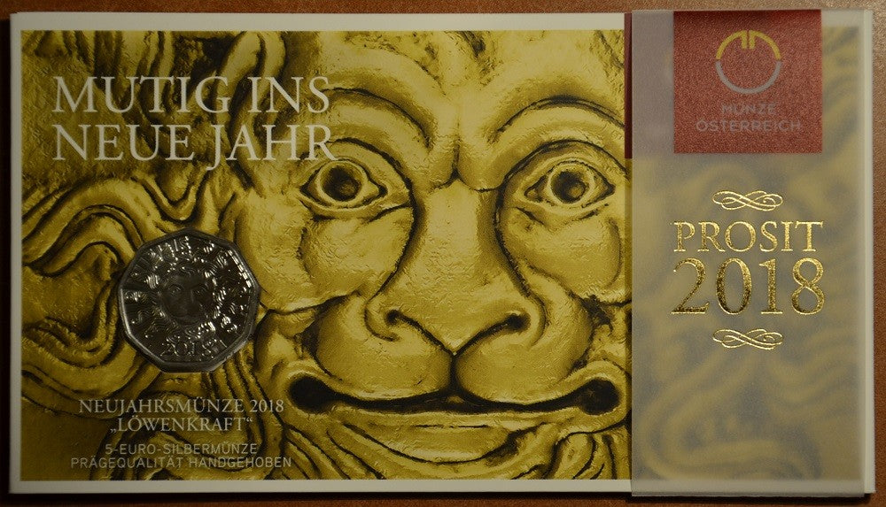 5 Euro Rakúsko 2018 Novoročná minca (BU)
