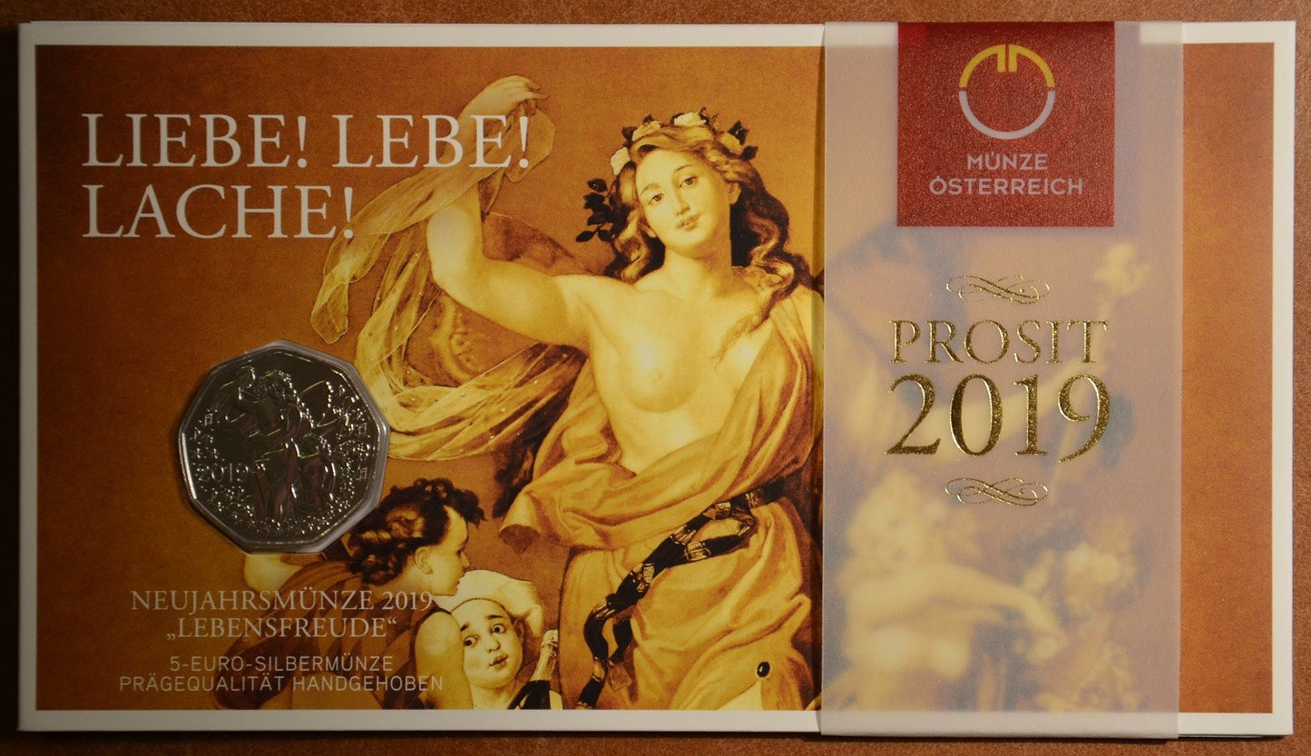5 Euro Rakúsko 2019 Novoročná minca (BU)