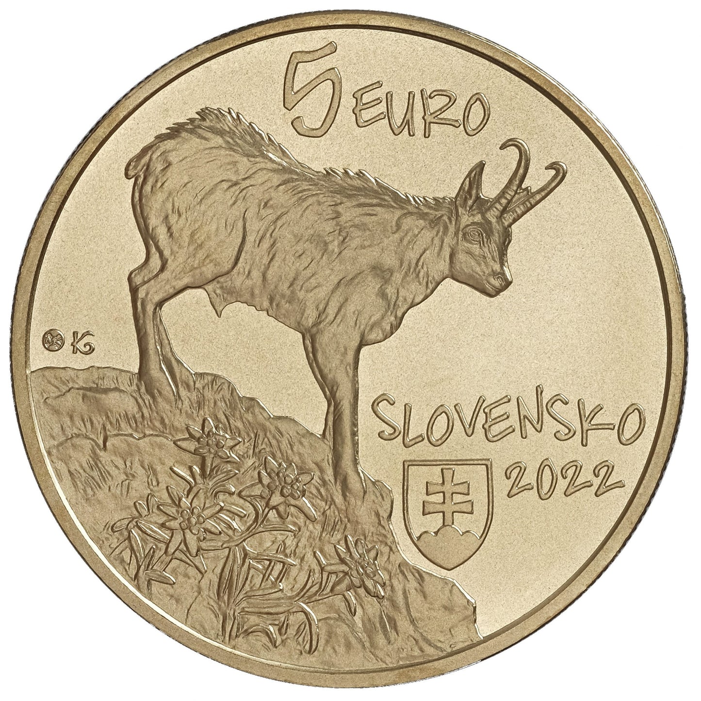 5 Euro Slovensko 2022 - Kamzík vrchovský tatranský (UNC)