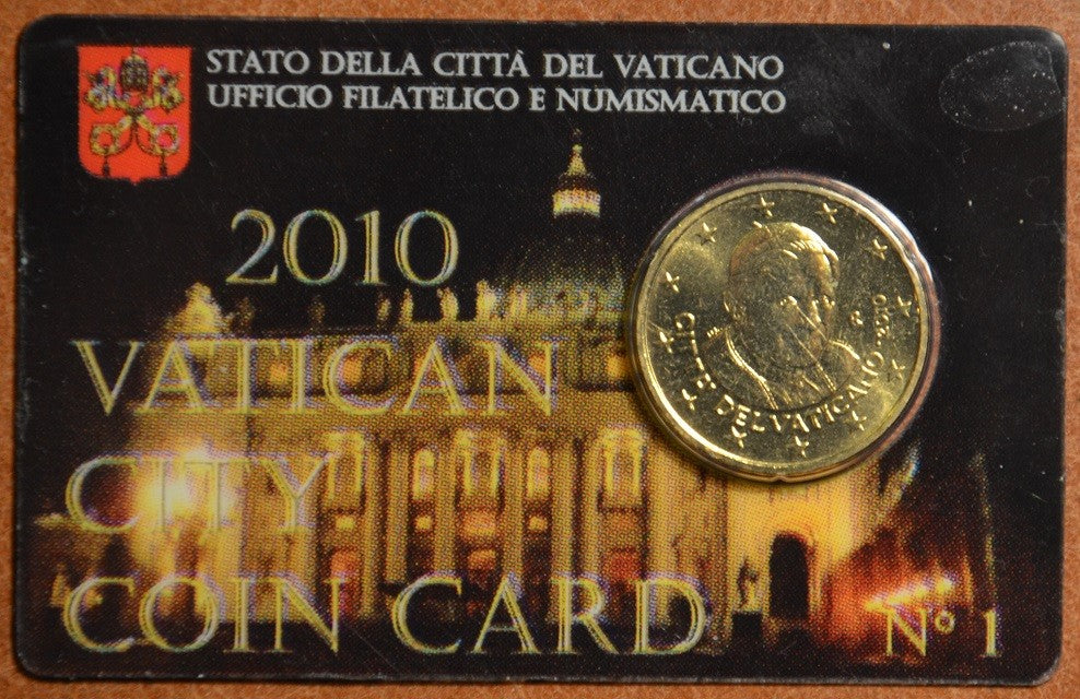 50 cent Vatikán 2010 oficiálna karta No. 1 (BU)