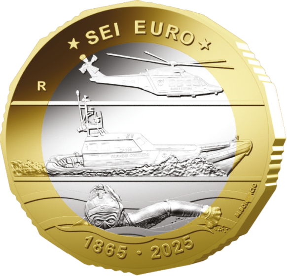 6 Euro Taliansko 2025 - Pobrežná stráž (BU)