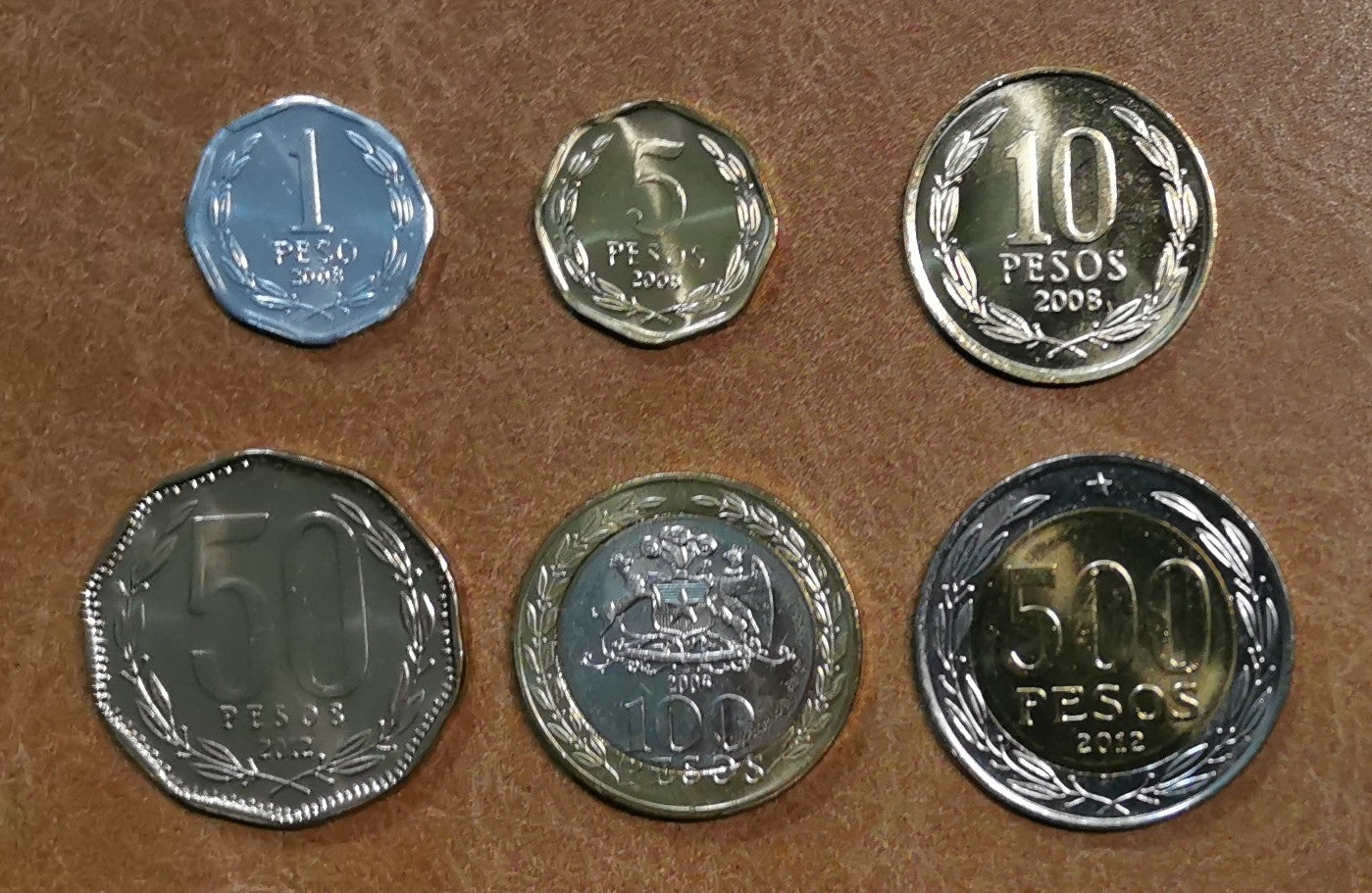 Chile 6 mincí 1988-2012 (UNC)