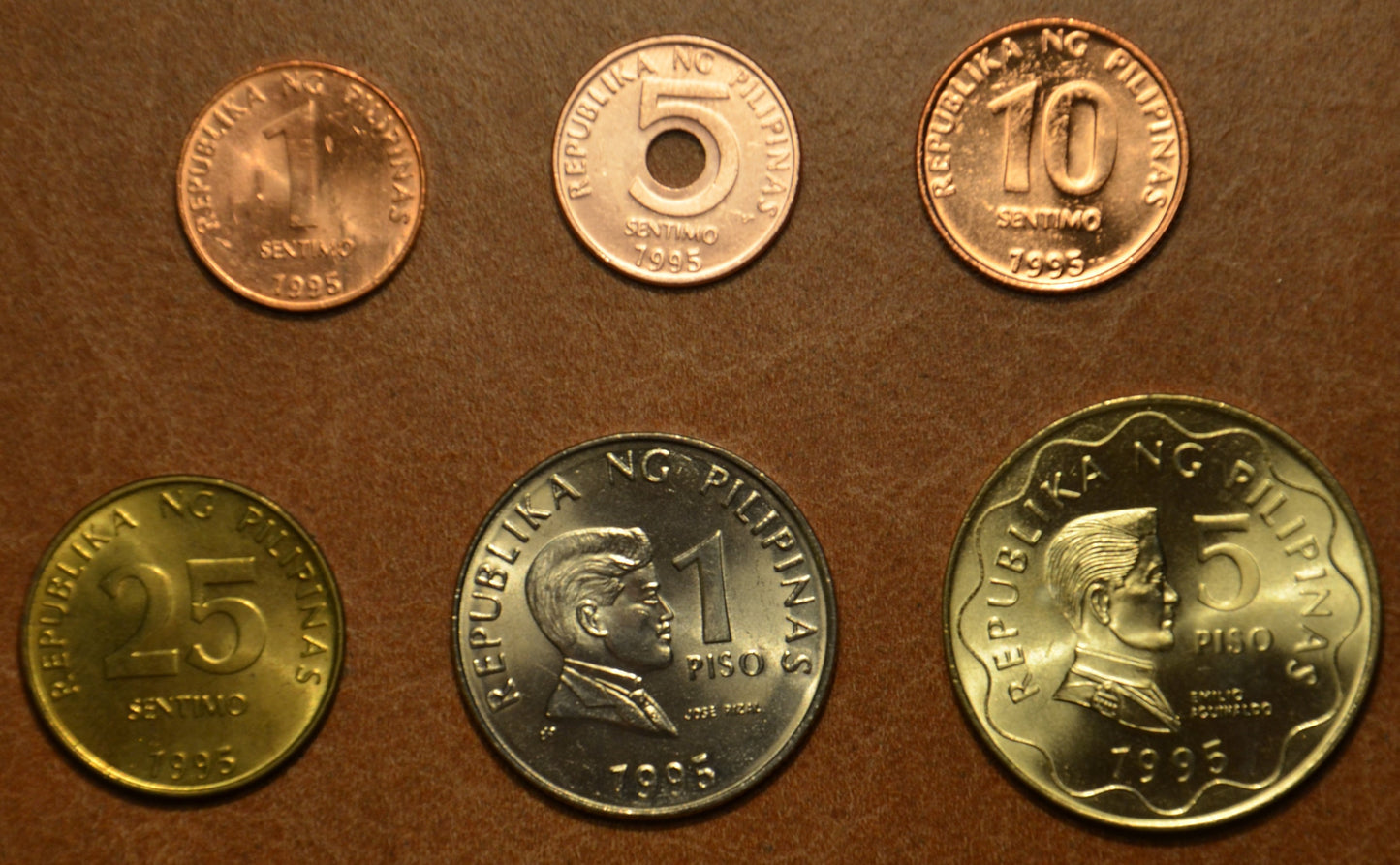 Filipíny 6 mincí 1995-1998 (UNC)