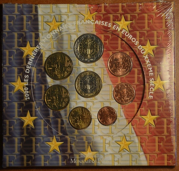 Francúzsko 2000 sada 8 euromincí (BU)