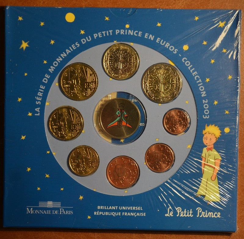 Francúzsko 2003 Malý princ sada 8 euromincí (BU)