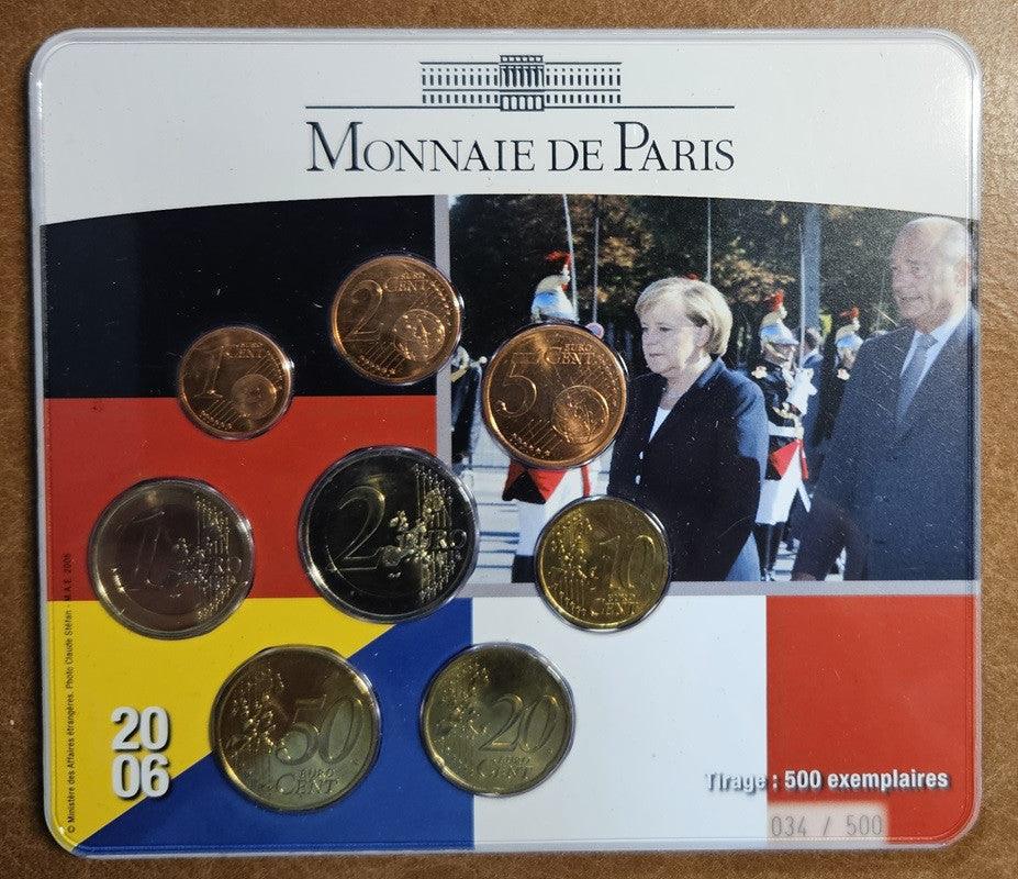 Francúzsko 2006 sada 8 euromincí Merkel (BU)