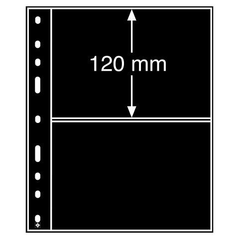 Leuchtturm OPTIMA 2C listy, 2 x 120 mm, čierne (10 ks)