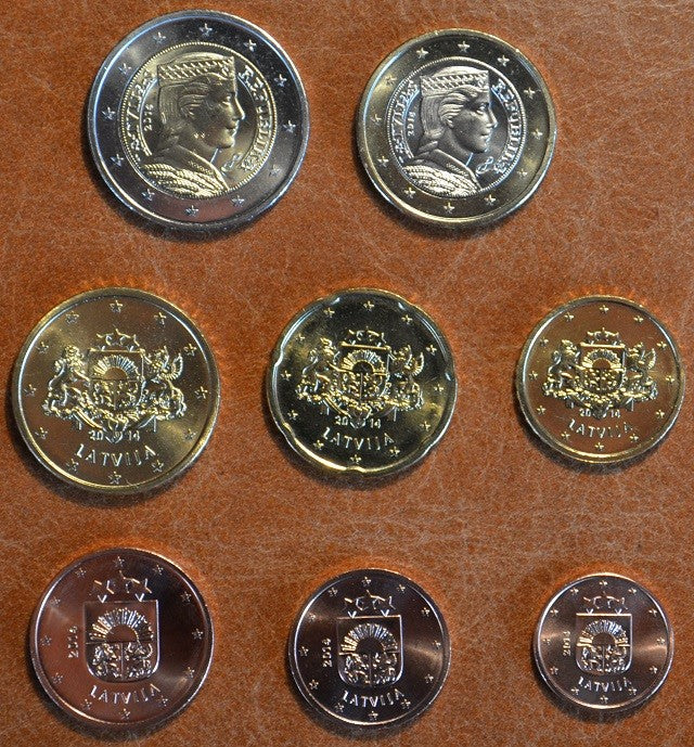Lotyšsko 2014 sada 8 euromincí (UNC)