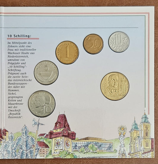 Rakúsko 1996 sada 6 mincí (BU)