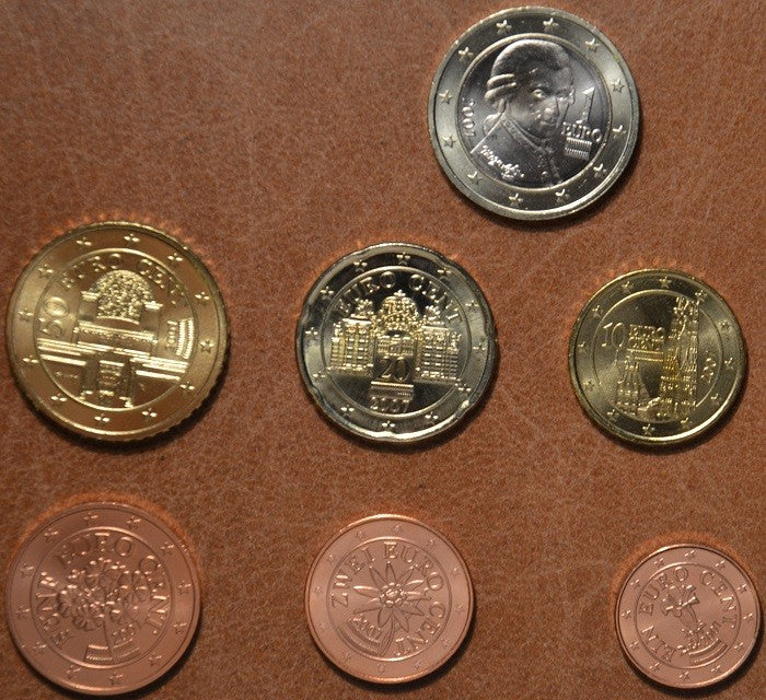 Sada 7 rakúskych mincí 2007 (UNC)