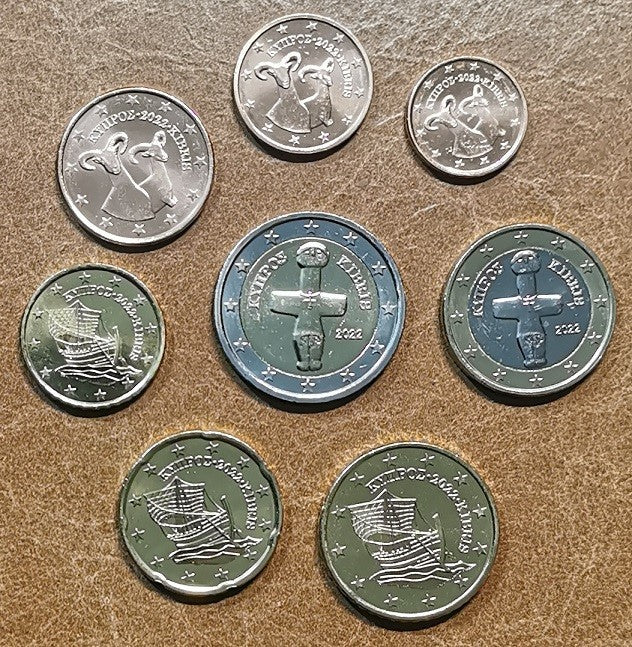 Cyprus 2022 sada 8 euromincí (UNC)