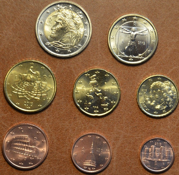 Sada 8 talianskych mincí 2013 (UNC)