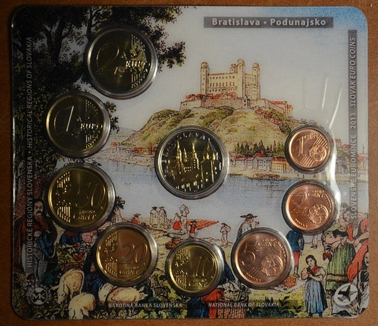 Súbor 8 Slovenských mincí 2013 - Bratislava, Podunajsko (BU)