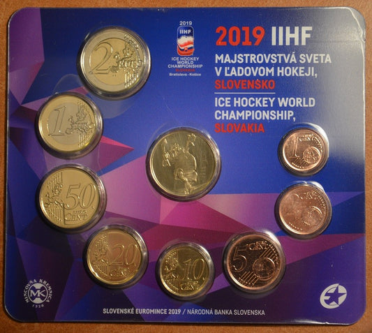 Súbor 8 Slovenských mincí 2019 Majstrovstvá sveta v hokeji (BU)