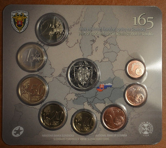 Súbor 9 Slovenských mincí 2016 165 rokov Finančnej správy na území Slovenska (BU)
