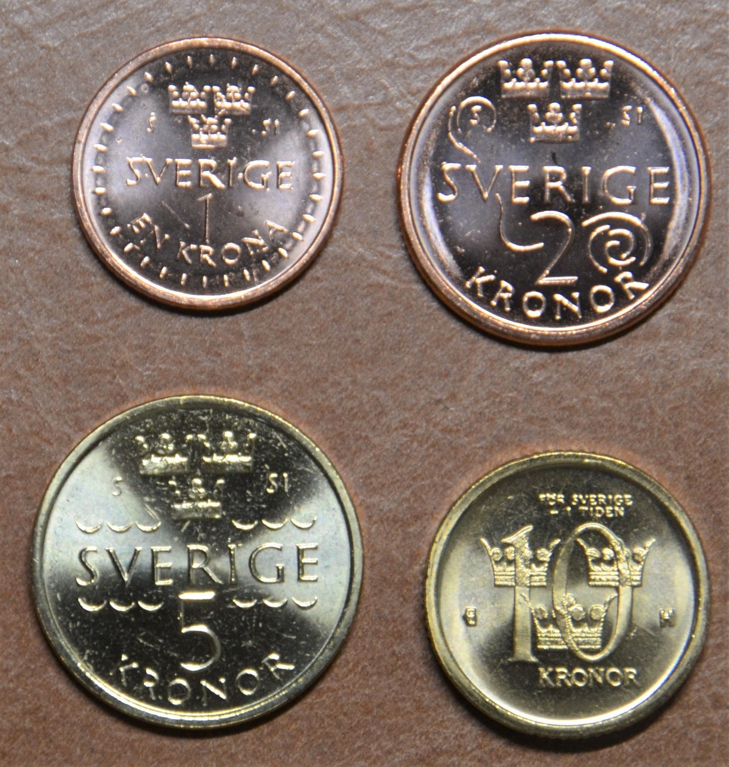 Švédsko 4 mince 2001-2016 (UNC)