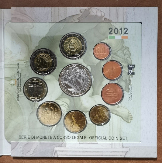 Taliansko 2012 oficiálna sada s pamätnou 2 a 5 Euro mincou (BU)