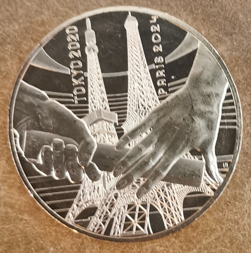 1/4 Euro Francúzsko 2021 - OH 2024 - Odovzdanie Tokio-Paríž (UNC)