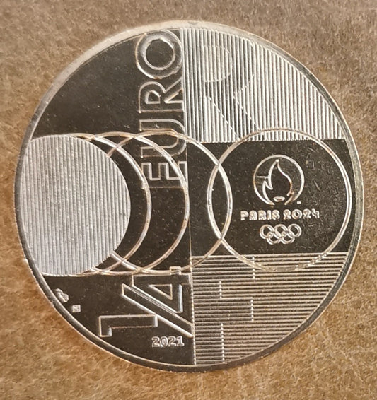 1/4 Euro Francúzsko 2021 - OH 2024 - Odovzdanie Tokio-Paríž (UNC)