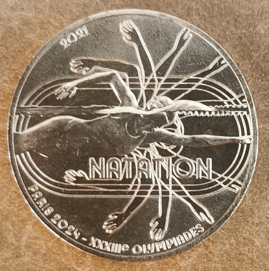 1/4 Euro Francúzsko 2021 - OH 2024 - Plávanie  (UNC)