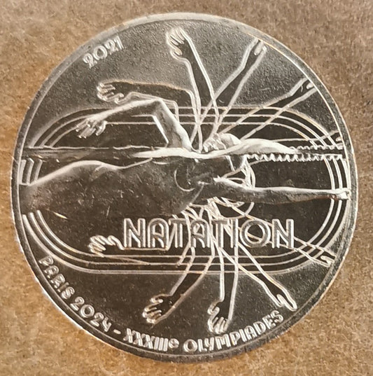 1/4 Euro Francúzsko 2021 - OH 2024 - Plávanie  (UNC)