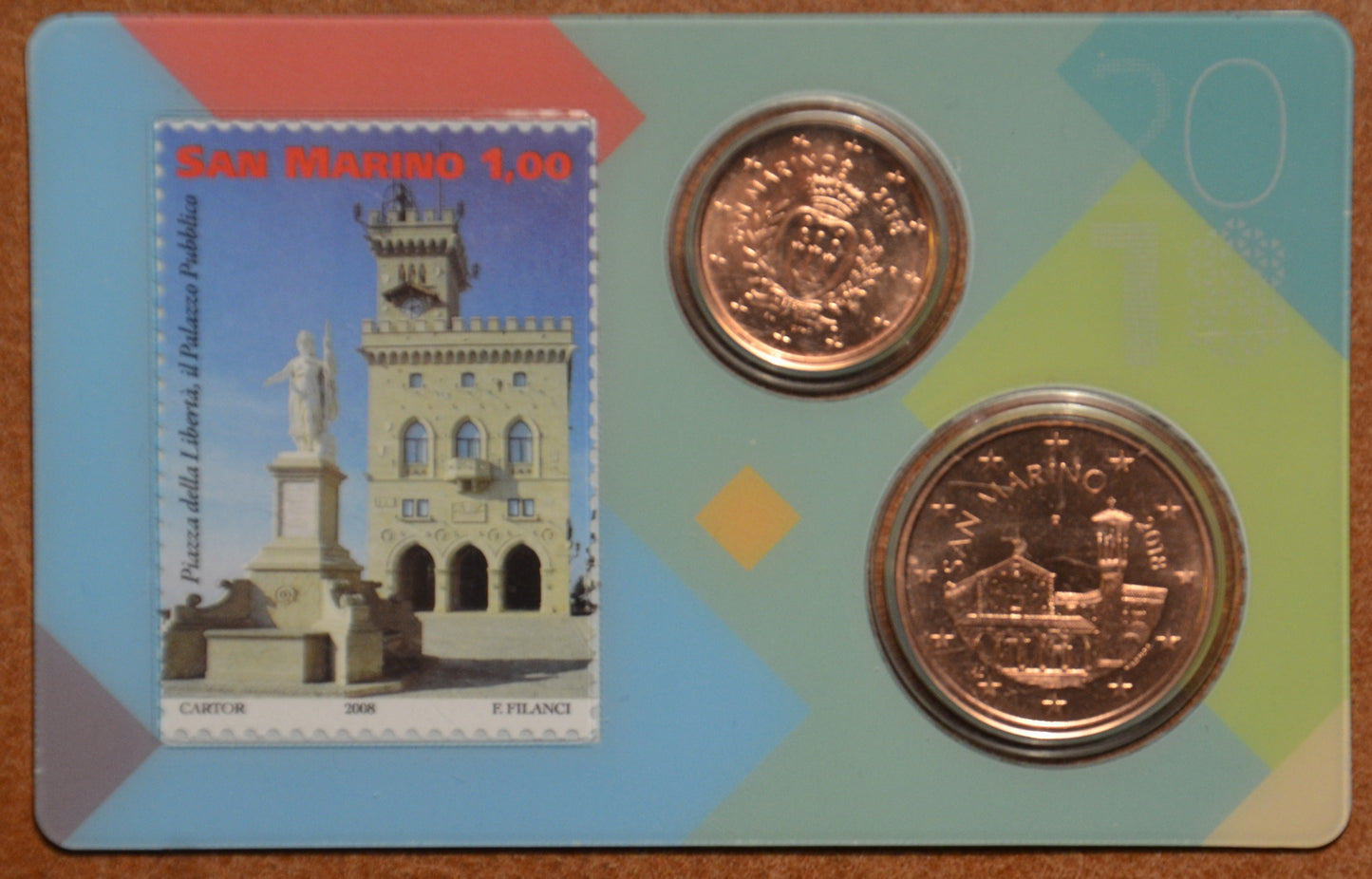 1+5 cent San Marino 2018 - Nový design (UNC)