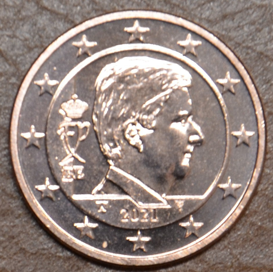 1 cent Belgicko 2021 - Kráľ Filip (UNC)