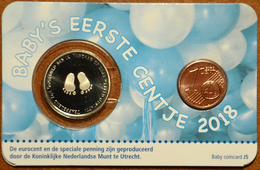 1 cent Holandsko 2018 - Môj prvý cent - chlapec (BU)