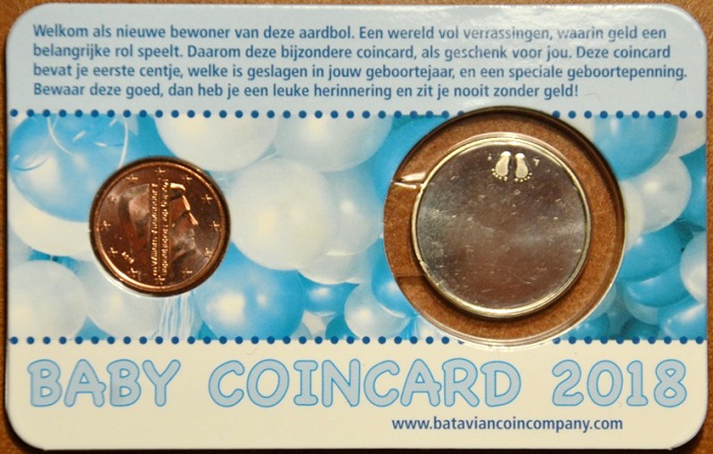 1 cent Holandsko 2018 - Môj prvý cent - chlapec (BU)