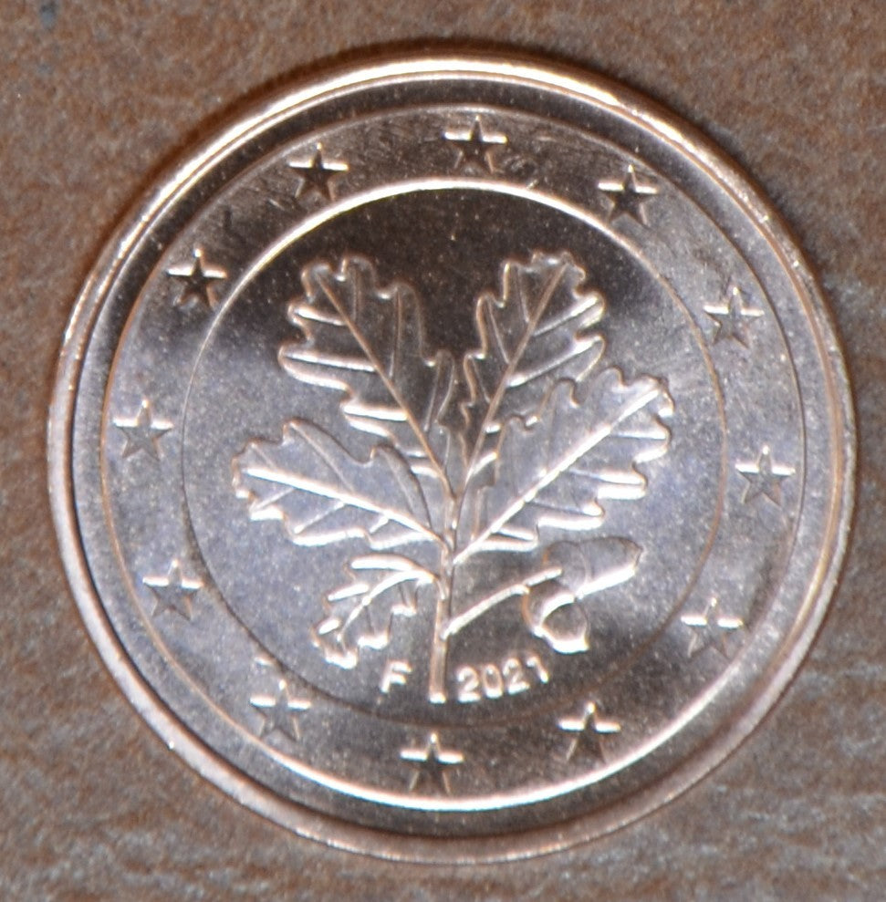1 cent Nemecko 2021 "F" (UNC)