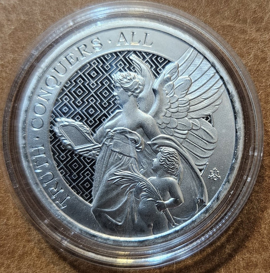 1 libra Sv. Helena 2022 - Kráľovnine cnosti – Pravda (1 oz Ag)