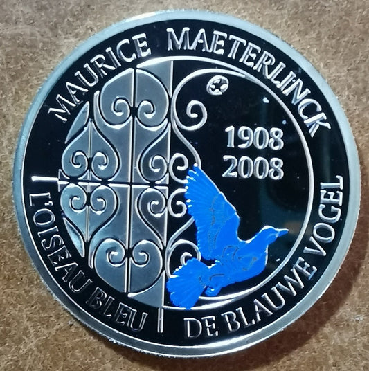 10 Euro Belgicko 2008 - Modrý vták (Proof)
