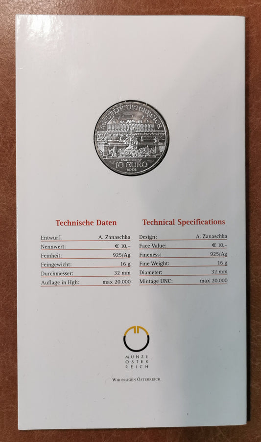 10 Euro Rakúsko 2003 SchlossHof (BU)