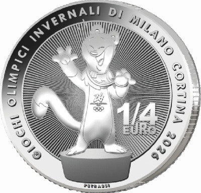 1/4 Euro Taliansko 2025 - Cortina 2026: Maskot (UNC)
