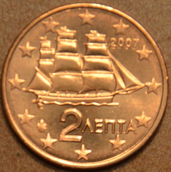 2 cent Grécko 2007 (UNC)