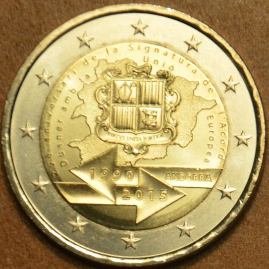 2 Euro Andorra 2015 - 25. výročie colnej dohody s EU (UNC)