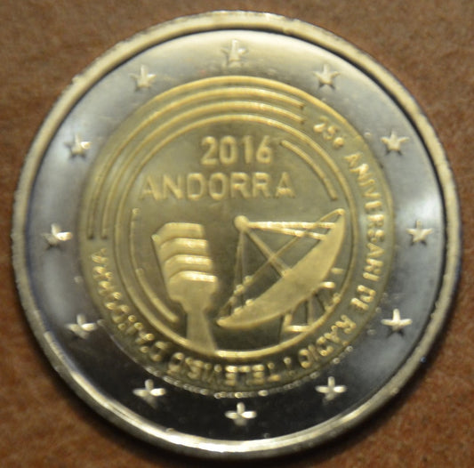 2 Euro Andorra 2016 - 25 rokov TV a radia (UNC)