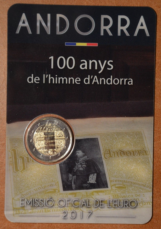 2 Euro Andorra 2017 - 100 rokov hymny (BU karta)