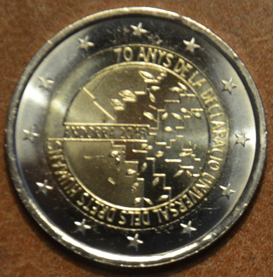 2 Euro Andorra 2018 - 70. výročie Všeobecnej deklarácie ľudských práv (UNC)