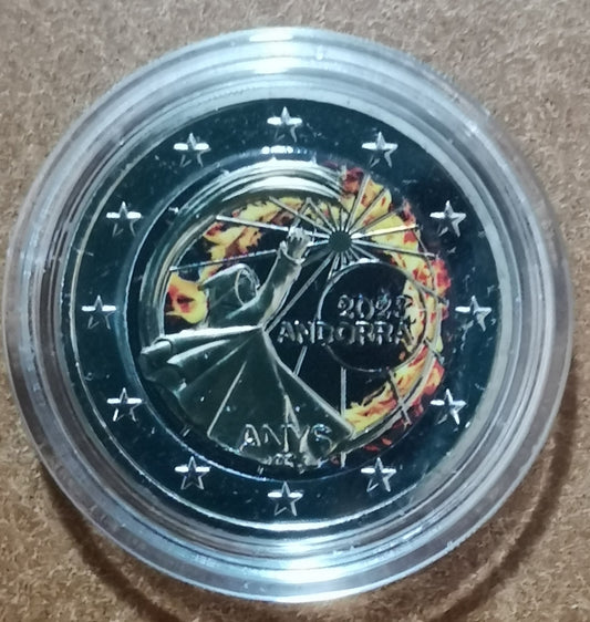 2 Euro Andorra 2023 - Letný slnovrat II. (farebná UNC)