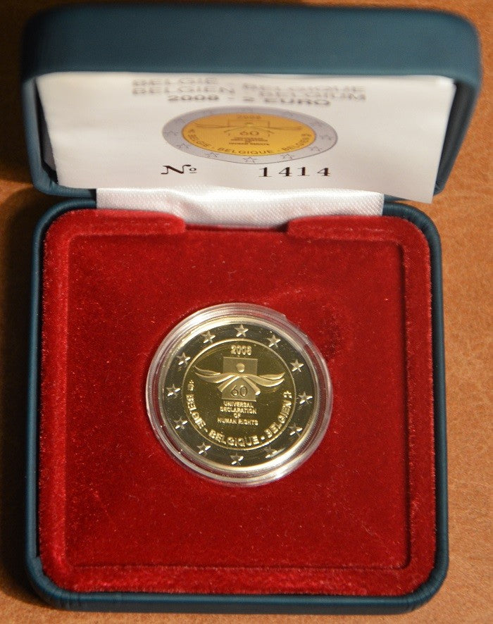 2 Euro Belgicko 2008 - 60. výročie Všeobecnej deklarácie ľudských práv (Proof)